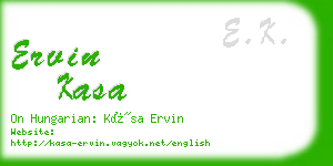 ervin kasa business card